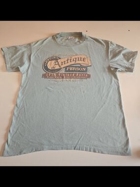 Antique Person Graphic Tee - Light Sage Anvil Brand Size XL